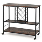 Chariot de bar industriel Gymax avec service à roulettes pour cuisine et vin