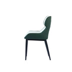 Ensemble de 2 chaises de salle à manger rembourrées en PU, chaises modernes à dossier plein avec pieds en métal noir