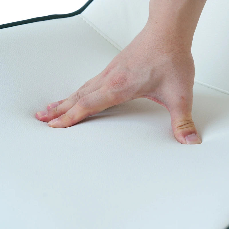 Ensemble de 2 chaises de salle à manger rembourrées en PU, chaises modernes à dossier plein avec pieds en métal noir