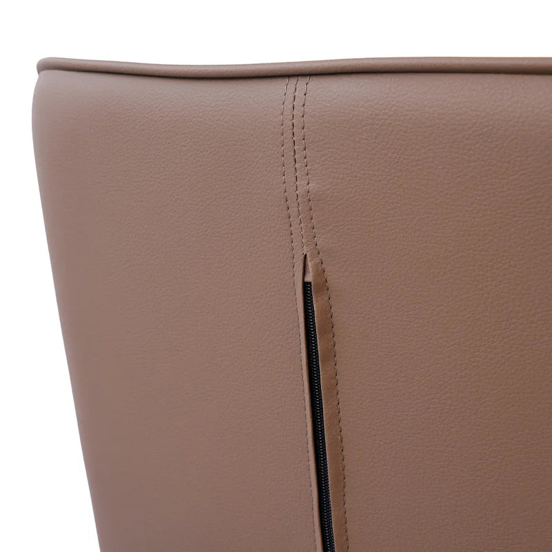 Ensemble de 2 chaises de salle à manger rembourrées en PU, chaises modernes à dossier plein avec pieds en métal noir