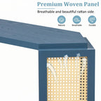 Console étroite avec étagère ouverte, bleu antique