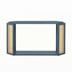 Console étroite avec étagère ouverte, bleu antique