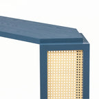 Console étroite avec étagère ouverte, bleu antique