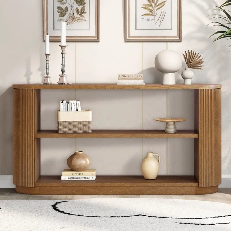 Console d'entrée moderne 58,9 cm, table d'appoint fine avec étagère ouverte pour une utilisation multifonctionnelle