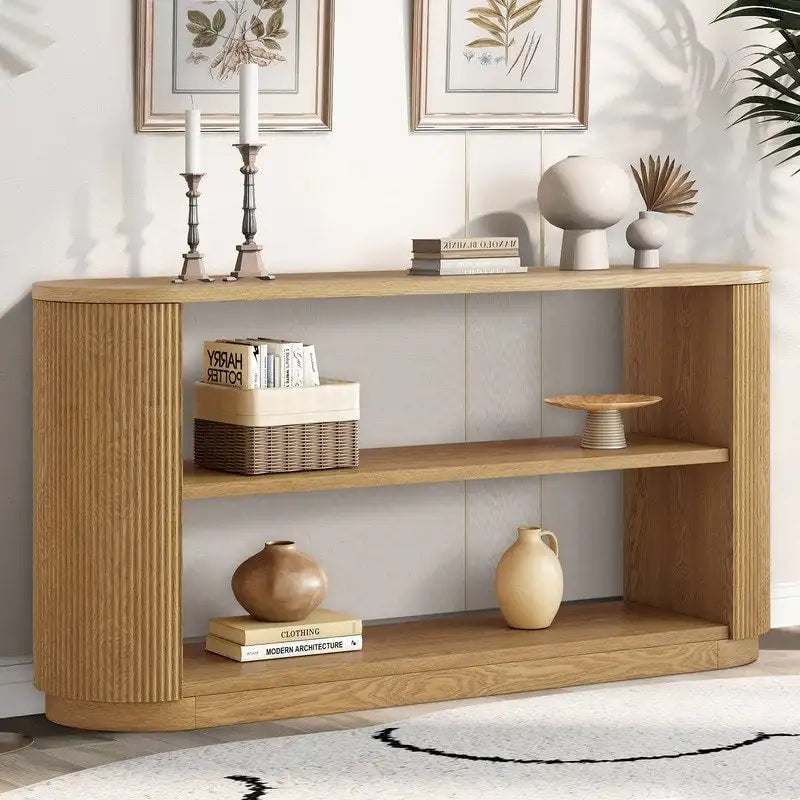 Console d'entrée moderne 58,9 cm, table d'appoint fine avec étagère ouverte pour une utilisation multifonctionnelle