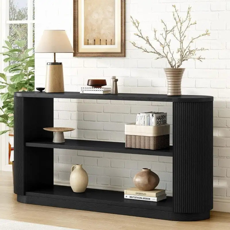 Console d'entrée moderne 58,9 cm, table d'appoint fine avec étagère ouverte pour une utilisation multifonctionnelle
