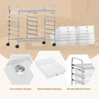 Chariot de rangement roulant à 12 tiroirs, chariot utilitaire mobile sur roues