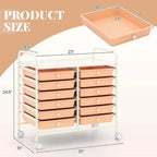 Chariot de rangement roulant à 12 tiroirs, chariot utilitaire mobile sur roues