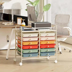 Chariot de rangement roulant à 12 tiroirs, chariot utilitaire mobile sur roues
