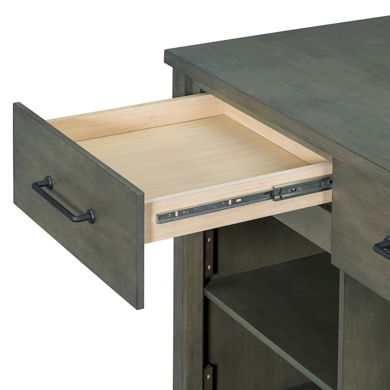 Îlot de cuisine extensible avec rangement (tabouret non inclus)