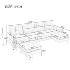 Canapé d'angle en velours de 110,6 pouces avec pouf amovible et poches de rangement