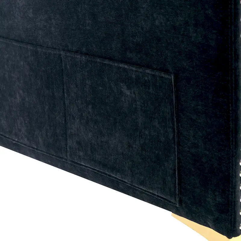 Canapé d'angle en velours de 110,6 pouces avec pouf amovible et poches de rangement