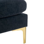 Canapé d'angle en velours de 110,6 pouces avec pouf amovible et poches de rangement