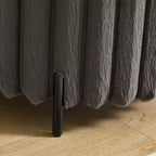 Pouf ottoman rond rembourré de 22,05 pouces de large avec pieds en métal noir