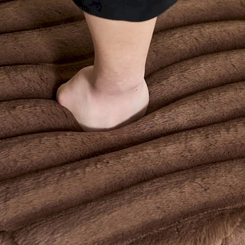 Pouf ottoman rond rembourré de 22,05 pouces de large avec pieds en métal noir