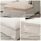 Canapé d'angle modulable en chenille avec pouf amovible