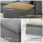 Canapé d'angle modulable en chenille avec pouf amovible