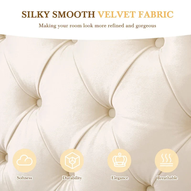 Lit plateforme bas, lit moderne recouvert de velours, lit à tête de lit capitonnée en losanges avec 2 tables de chevet et rangement