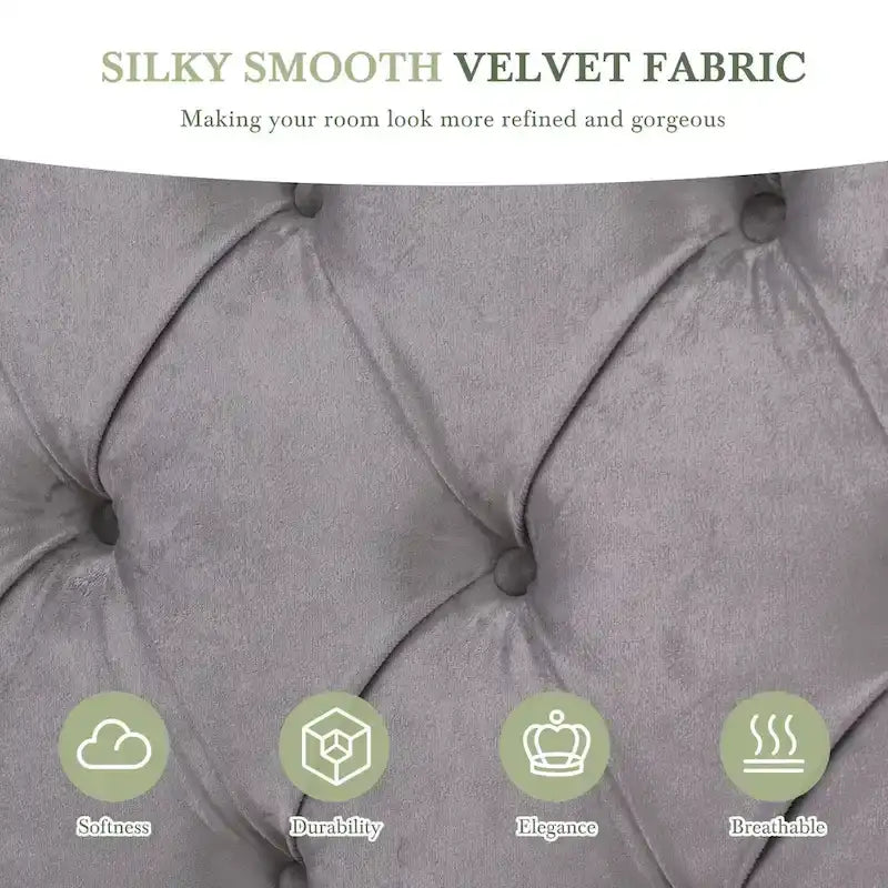 Lit plateforme bas, lit moderne recouvert de velours, lit à tête de lit capitonnée en losanges avec 2 tables de chevet et rangement