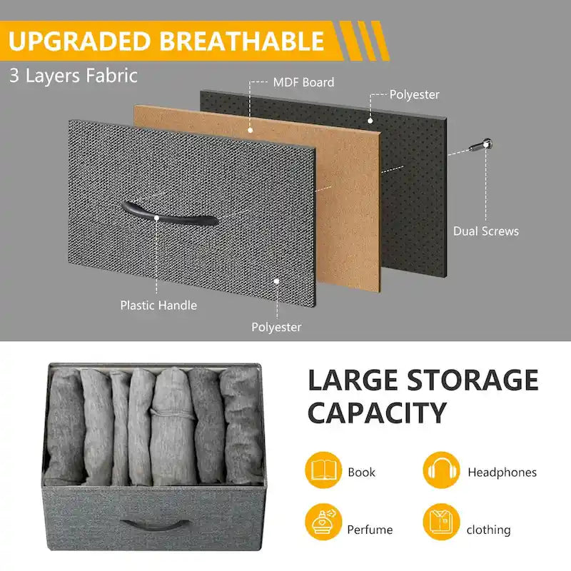 Commode à 7 tiroirs autoportante avec plateau en bois, idéale pour une chambre ou un dressing.