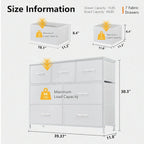 Commode à 7 tiroirs autoportante avec plateau en bois, idéale pour une chambre ou un dressing.