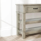 Console de style campagnard, table d'entrée rustique avec 2 tiroirs et 2 étagères, table d'appoint en bois pour canapé ou bureau d'entrée