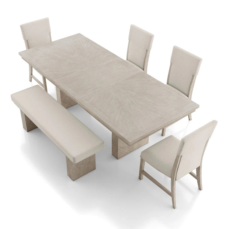 Ensemble de table à manger 6 pièces Yetaria de style ferme moderne en bois naturel de Furniture of America