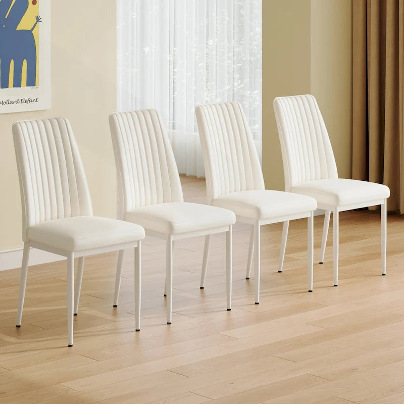 Ensemble de chaises de salle à manger élégantes à dossier haut pour différentes pièces, revêtement en PU renforcé