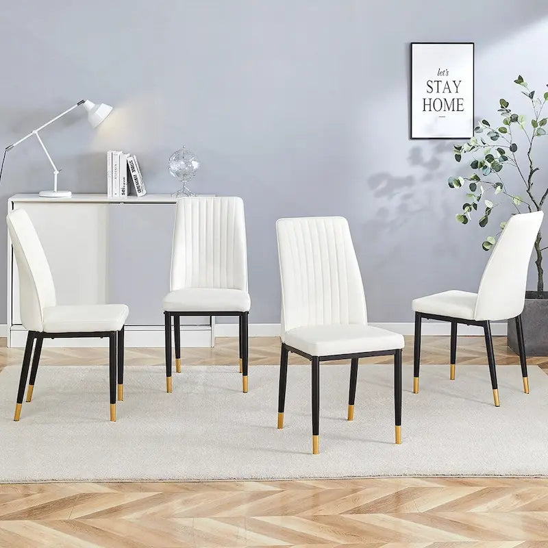 Ensemble de chaises de salle à manger élégantes à dossier haut pour différentes pièces, revêtement en PU renforcé