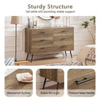 Commode de style rustique 47,24 avec 6 tiroirs de rangement profonds pour le salon