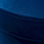 Fauteuil d'appoint moderne bleu 22 en velours capitonné avec base pivotante ronde en métal pour salon