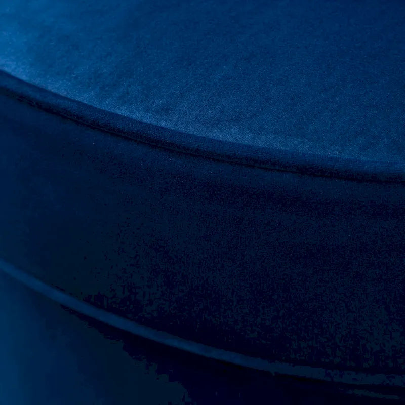 Fauteuil d'appoint moderne bleu 22 en velours capitonné avec base pivotante ronde en métal pour salon