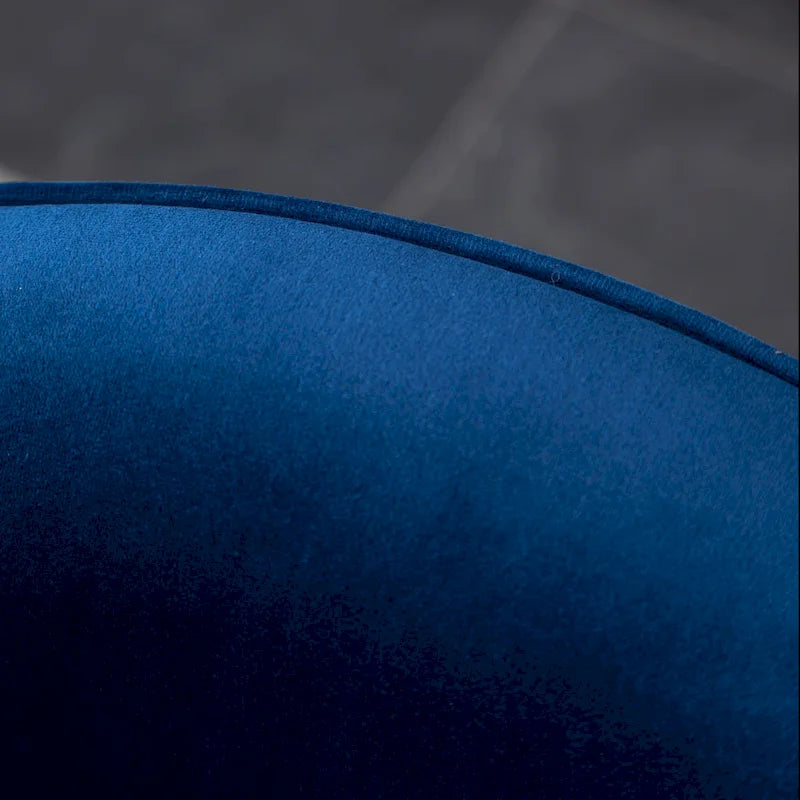 Fauteuil d'appoint moderne bleu 22 en velours capitonné avec base pivotante ronde en métal pour salon