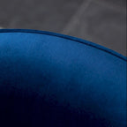 Fauteuil d'appoint moderne bleu 22 en velours capitonné avec base pivotante ronde en métal pour salon