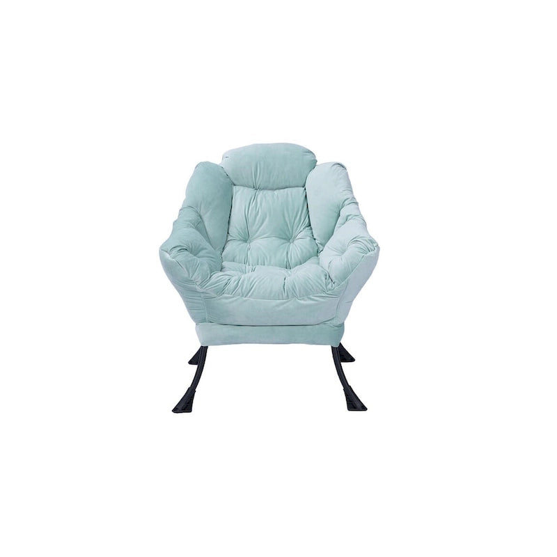 Fauteuil lounge vert capitonné de 22,35 pouces avec poche latérale
