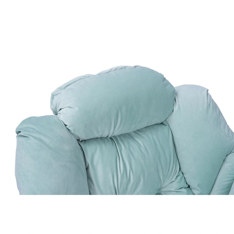 Fauteuil lounge vert capitonné de 22,35 pouces avec poche latérale