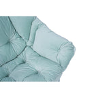 Fauteuil lounge vert capitonné de 22,35 pouces avec poche latérale