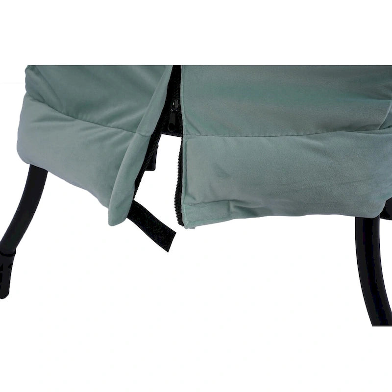 Fauteuil lounge vert capitonné de 22,35 pouces avec poche latérale