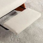 Fauteuil inclinable à bascule moderne orange et beige, revêtu de velours côtelé, avec repose-pieds et pieds en cuir PU, pour salon et chambre.