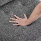 Canapé d'angle gris 116, 6 places, avec fauteuils et rangement