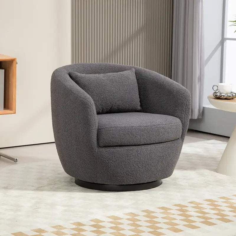 Fauteuil pivotant gris 37,2 cm avec rangement