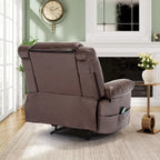 Fauteuil de massage inclinable manuel en cuir marron avec vibration à 8 points, chauffage lombaire et options multi-positions
