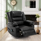 Fauteuil de massage inclinable manuel en cuir marron avec vibration à 8 points, chauffage lombaire et options multi-positions