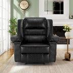 Fauteuil de massage inclinable manuel en cuir marron avec vibration à 8 points, chauffage lombaire et options multi-positions