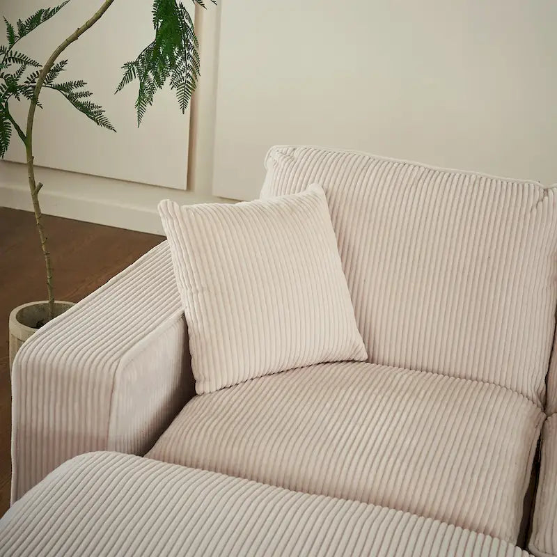 Canapé 6 places luxueux en forme de U blanc 118.1