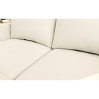 Canapé d'angle modulaire 4 places en forme de U blanc 123 avec poufs de rangement, montage et transport faciles.