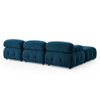 Canapé d'angle modulaire 4 places en forme de L bleu 93 avec pouf réversible
