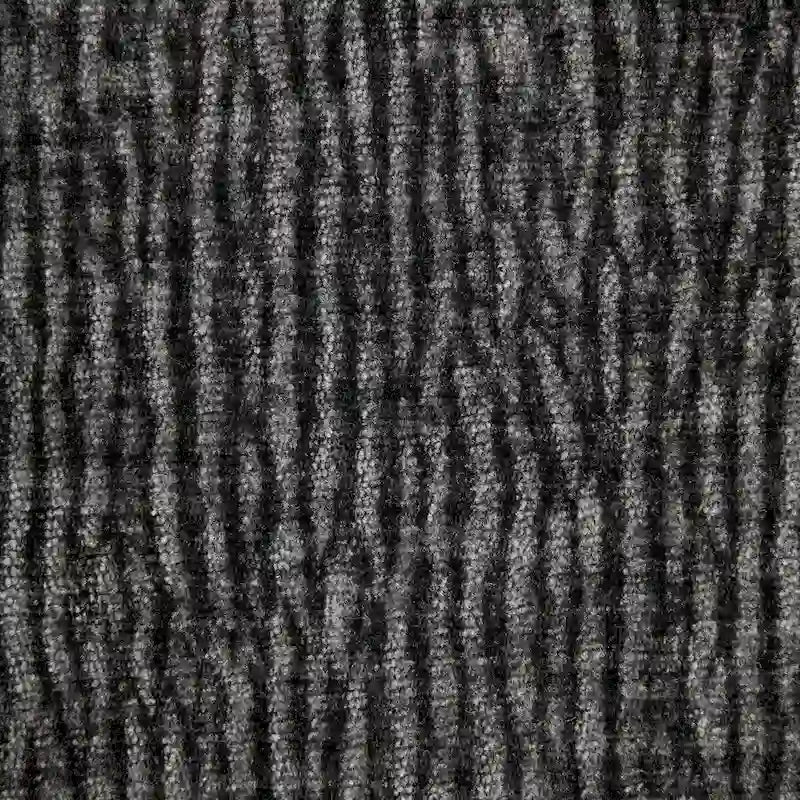 Canapé d'angle modulaire 5 places en chenille noire 84 avec 2 coussins, idéal pour le salon ou l'appartement.