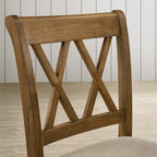 Ensemble de salle à manger 5 pièces en bois, hauteur comptoir, avec pied de table en croix et 4 chaises à dossier croisé