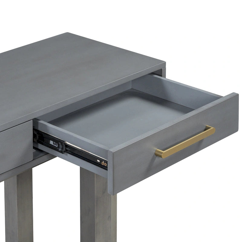 Console moderne de 57 pouces avec trois tiroirs et un design de pieds unique pour entrée, couloir, salon